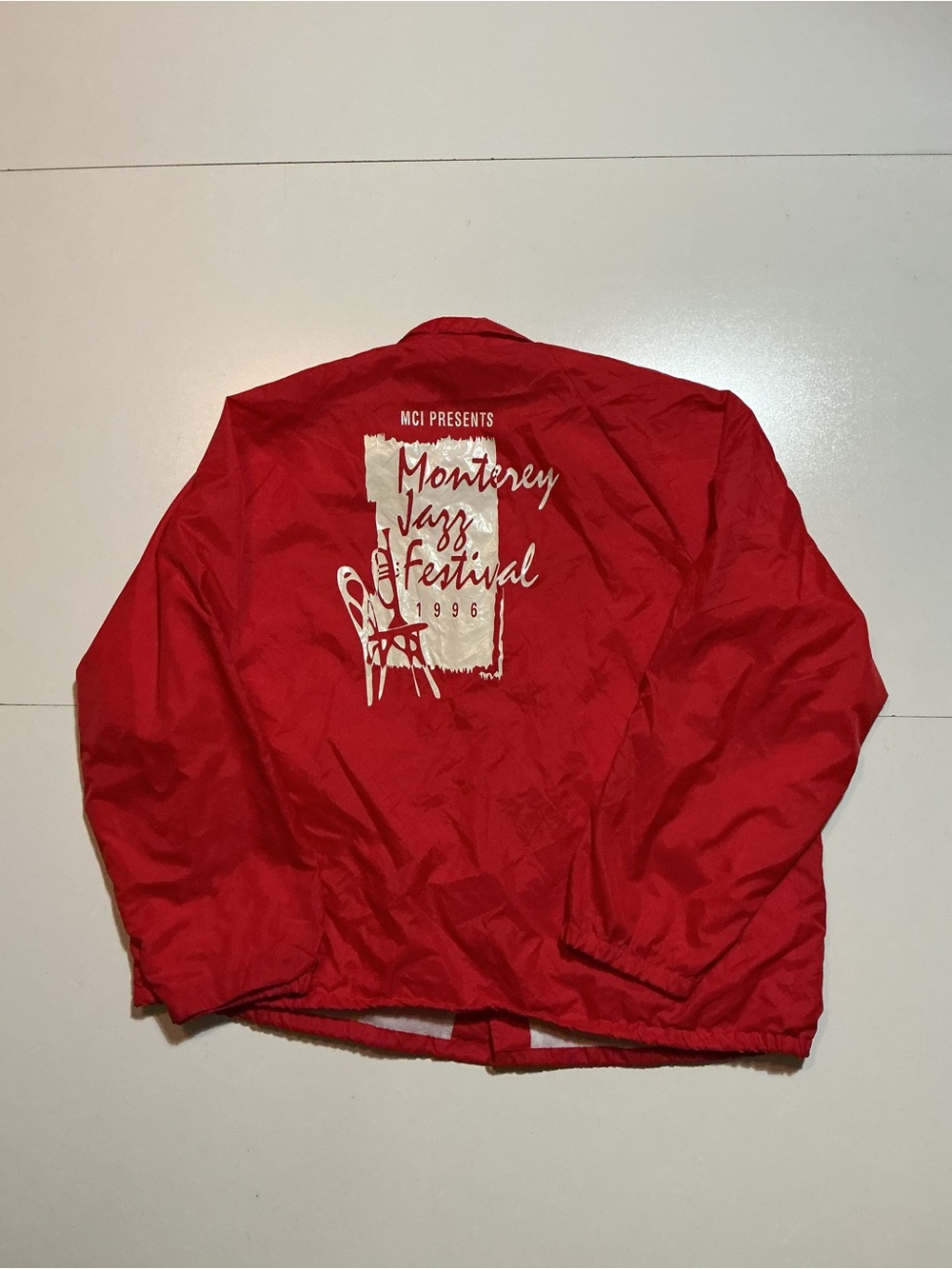 Vintage 1996 Monterey Jazz Festival Windbreaker Coaches Snap Button Jacket